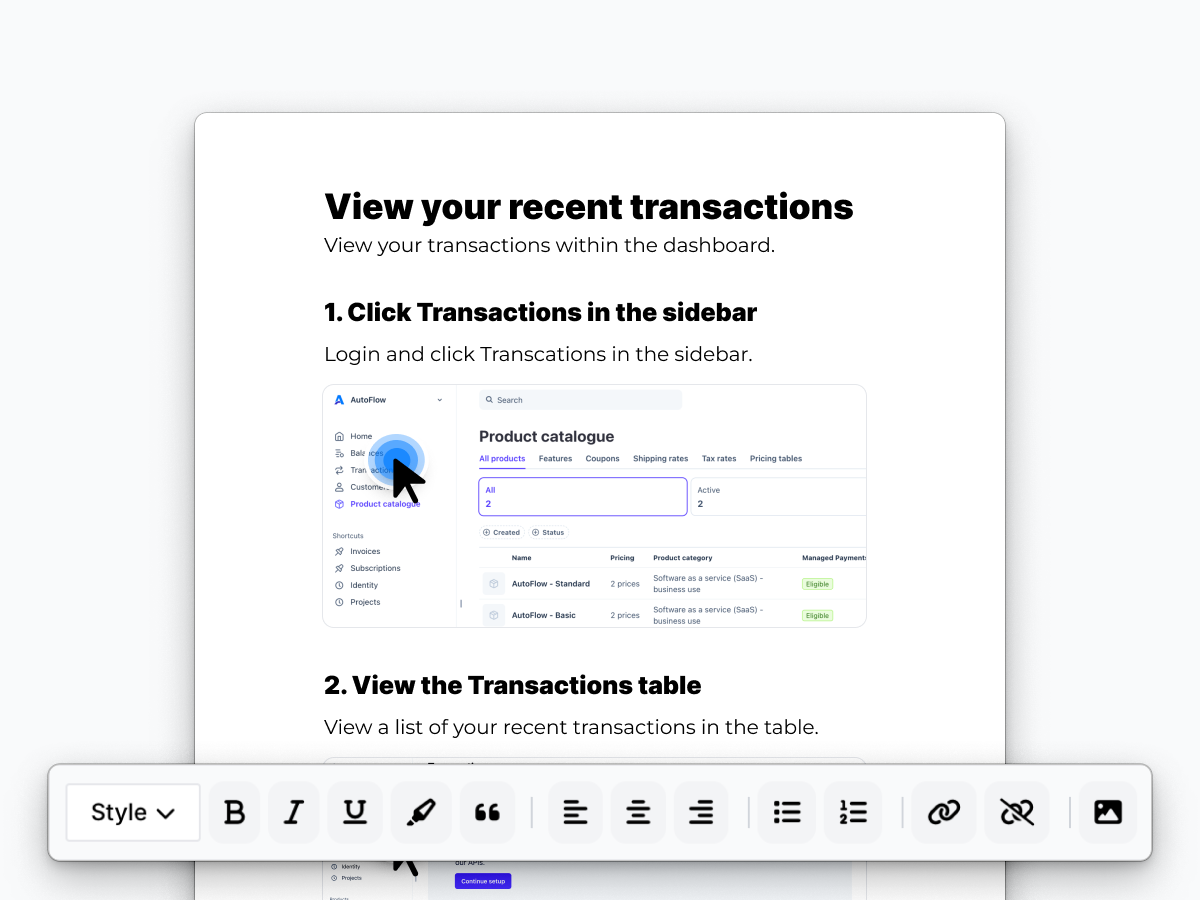 Review and edit your user guide